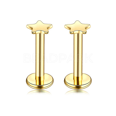 Star Stainless Steel Internally Threaded Labrets WG955BE-08-1