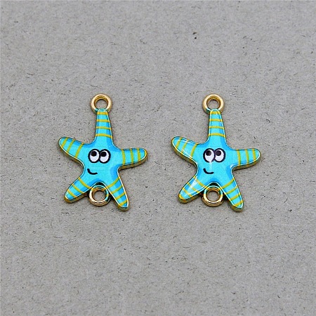 Ocean Theme Alloy Enamel Connector Charms FIND-CJC0017-15KCG-02-1
