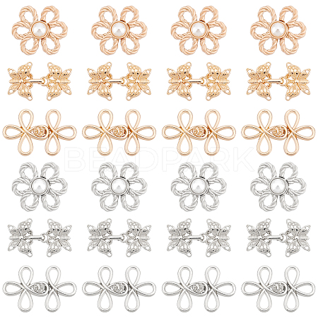 24 Sets 6 Style Alloy Snap Lock Clasps FIND-PH0005-36-1