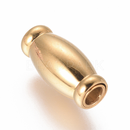 304 Stainless Steel Magnetic Clasps with Glue-in Ends STAS-G203-04G-B-1