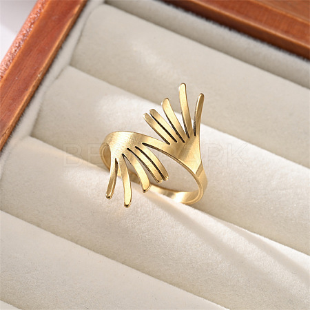 304 Stainless Steel Cuff Open Rings WG29F56-01-1