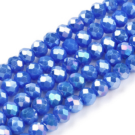 Electroplate Glass Beads Strands EGLA-A034-P10mm-B21-1