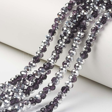 Electroplate Transparent Glass Beads Strands LS-EGLA-A034-T8mm-M11-1