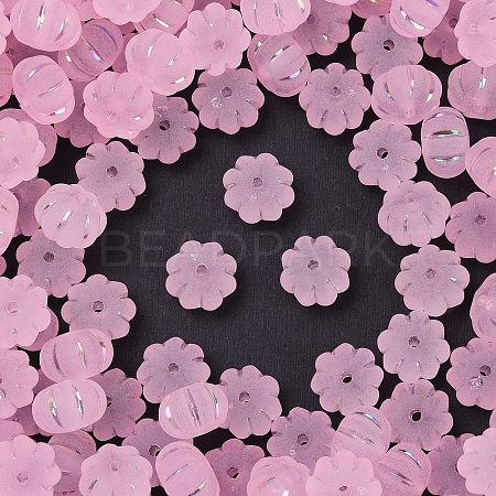 Frosted Transparent Acrylic Beads OACR-P029-03B-05-1