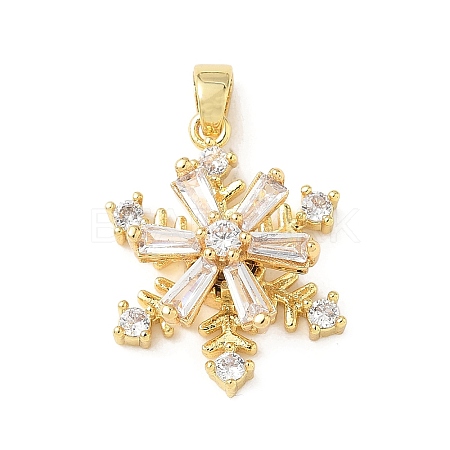 Brass Micro Pave Cubic Zirconia Rotating Pendants KK-M323-01A-G-1