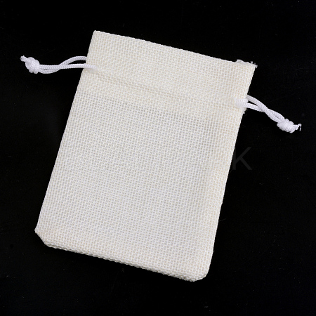Polyester Imitation Burlap Packing Pouches Drawstring Bags X-ABAG-R005-17x23-21-1