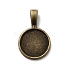 Flat Round Alloy Pendant Cabochon Settings PALLOY-N0088-27AB-NF-1