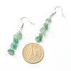Natural Green Aventurine Chip Beads Dangle Earrings EJEW-JE04649-03-3
