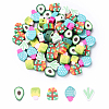 35Pcs 5 Styles Handmade Polymer Clay Beads CLAY-YW0002-09-1