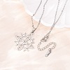 304 Stainless Steel Sun Moon Symbol Cutout Pendant Cable Chain Necklaces for Men Women NJEW-K308-07P-2