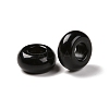 Natural Black Obsidian European Beads X-G-G740-14x8mm-34-3