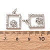 Brass Micro Pave Clear Cubic Zirconia Pendants CU-CBA2907-03B-P-3
