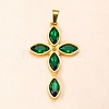 304 Stainless Steel Pave Cubic Zirconia Religion Cross Pendant for Men Women WG31638-02-1