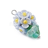 Glass Seed Beaded Flowerpot Pendants PALLOY-MZ00520-03-3