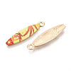 Alloy Enamel Pendants ENAM-T022-40KCG-06-2