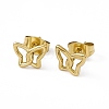 Vacuum Plating 304 Stainless Steel Tiny Hollow Out Butterfly Stud Earrings for Women EJEW-P212-09G-1