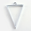 Rack Plating Alloy Triangle Open Back Bezel Pendants X-PALLOY-S047-09D-FF-2