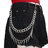 Punk Style Alloy with Aluminium Spiked Cone Double Layered Chain Belts for Pants FS-WGA3437-06-1