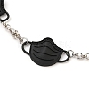 Face Mask Shape Alloy Link Anklets AJEW-AN00308-01-2