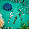 4Pcs Alloy & Natural Mixed Stone Pendants PALLOY-HY00094-4