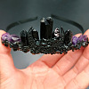 Dyed Natural Quartz & Amethyst Hair Bands PW-WGCBBD1-01-3