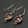 Silver Plated Brass Glass Earring Hooks KK-L117-S02-1