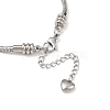 Tarnish Resistant 304 Stainless Steel European Round Snake Chains Bracelets STAS-J015-05-3
