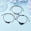 3Pcs 3 Styles Gemstone Braided Bead Bracelets BJEW-JB11146-06-2