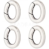 4Pcs 925 Thailand Sterling Silver Spring Gate Rings STER-SC0001-34-1