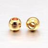 Real Gold Plated Brass Round Spacer Beads KK-L147-197-2.5mm-NR-2