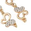 Alloy Crystal Rhinestone Hollow Butterfly Link Chain Bracelet Making AJEW-JB01648-2
