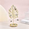Iron Earring Display Stands with Round Tray EDIS-WH0016-018B-4