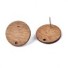 Walnut Wood Stud Earring Findings MAK-N033-008B-1