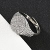 Brass Micro Pave Cubic Zirconia Cuff Rings for Women RJEW-A069-13P-03-3