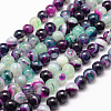 Natural Striped Agate/Banded Agate Bead Strands G-K155-A-8mm-10-1