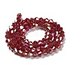 Opaque Solid Color Electroplate Glass Beads Strands LS-EGLA-A039-P4mm-B01-2