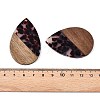 Transparent Resin & Walnut Wood Big Pendants RESI-T058-05B-4