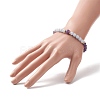 Natural Aquamarine & Mixed Gemstone Round Stretch Bracelet for Women BJEW-JB09270-3