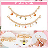 Daisy/Bee Alloy Enamel & ABS Plastic Imitation Pearl Pendant Decorative Purse Chains AJEW-AB00121-3