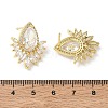 Brass & Clear Teardrop Cubic Zirconia Stud Earrings with Marquise Accents for Women KK-CBA36A2-12G-5