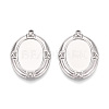 304 Stainless Steel Pendant Cabochon Settings STAS-T067-17P-1