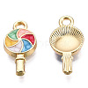 Golden Plated Alloy Enamel Pendants ENAM-T009-99-RS-1