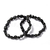 Natural Larvikite Beaded Stretch Bracelets BJEW-F414-02B-11-1