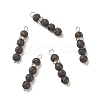Round Natural Lava Rock Pendants PALLOY-JF01515-1
