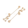 Rack Plating Moon & Star Brass Clear Cubic Zirconia European Safety Chains KK-F879-24G-2