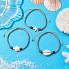 3Pcs 3 Styles Turtle & Starfish Dyed Synthetic Turquoise & Cowrie Shell Braided Bead Bracelet Sets BJEW-JB10281-5