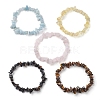 12 Constellation Natural Mixed Gemstone Chip Beaded Stretch Bracelets Sets for Women Men BJEW-JB10264-08-3