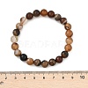 Natural Striped Agate/Banded Agate Beaded Stretch Bracelets BJEW-Q692-03I-4