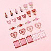 24Pcs 12 Styles Valentine's Day Rack Plating Alloy Enamel Pendants ENAM-FS0002-56-8