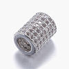 Brass Micro Pave Cubic Zirconia Beads ZIRC-A008-17P-2